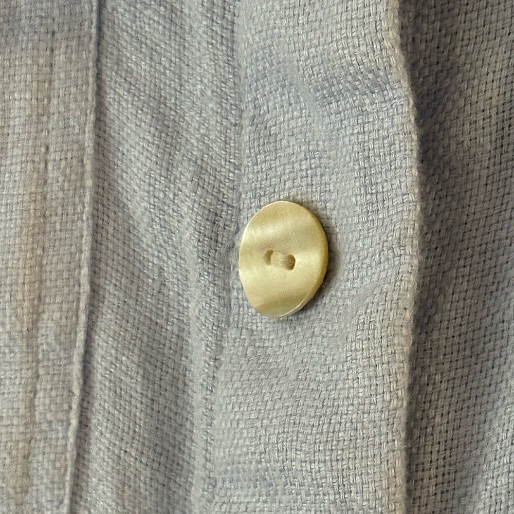 Sky Blue Linen Button-Up Jacket - Picture 2 of 6